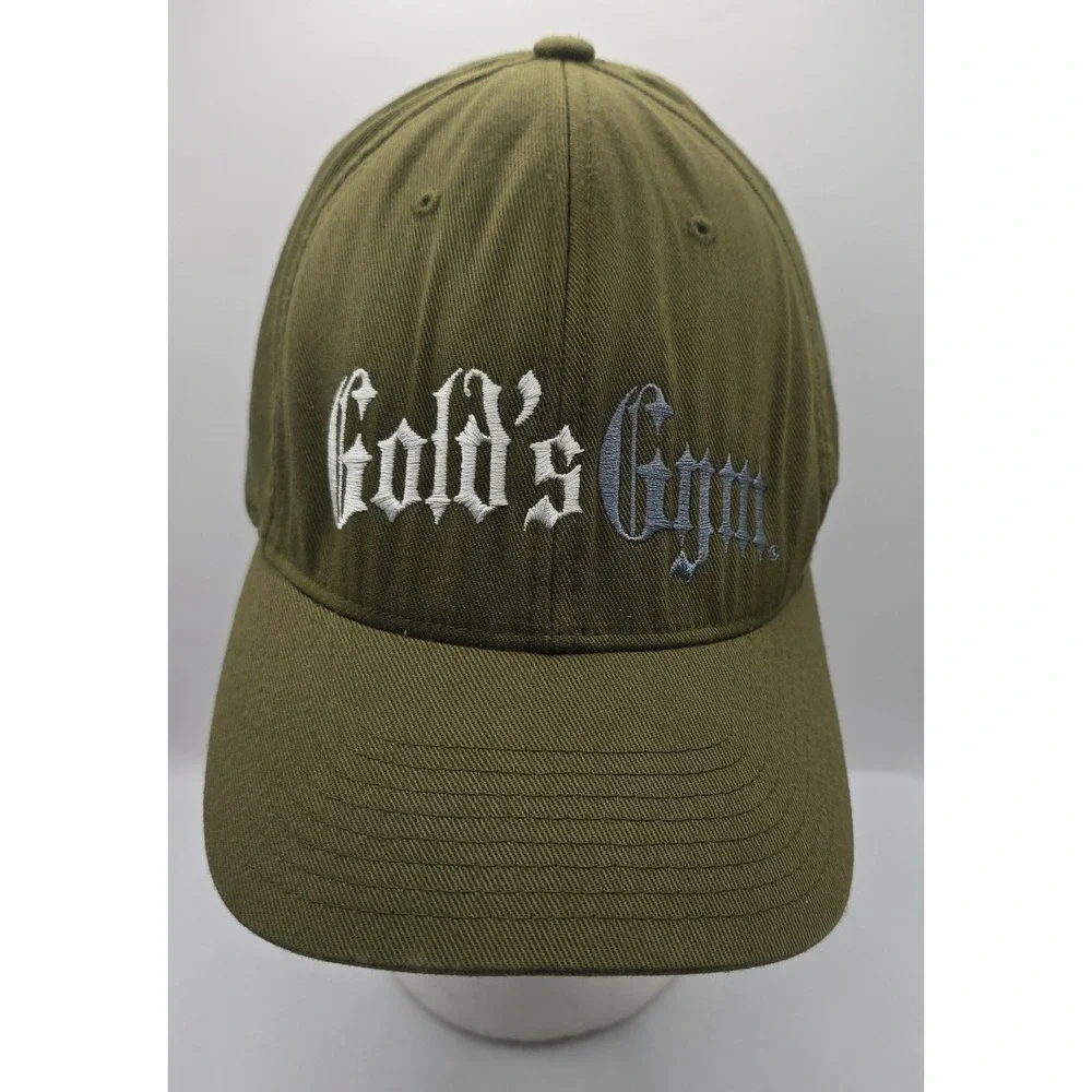 Gold's Gym Venice CA Olive Green‎ Fitted Flexfit By Yupoong Cap Hat L-XL Stretch